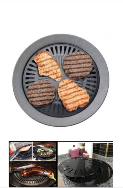 VİATOM Mucize Izgara Stovetop Grill Ocak Üstü Yanmaz Yapışmaz Dumansız Grill