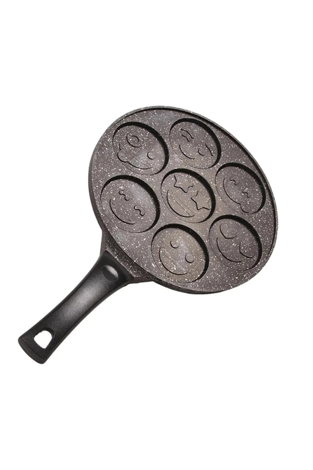 ViATOM Pankek Tavası 28 cm 7 Emoji Gözlü Döküm Pankek Tavası