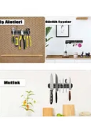 ViATOM Mıknatıslı Duvara Monte Şef Et Meyve bıçak Asma Aleti Bıçak Stand Tutucu Bıçak Askı 50cm