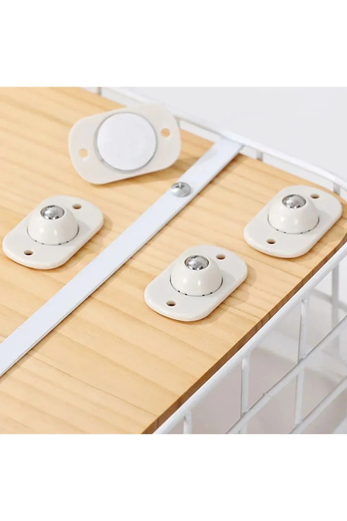 omilife 4 Adet 360 Derece Döner Tekerlek Bilyeli Yapışkanlı Eşya Kaydırma Aparatı Mobilya Tekerleği