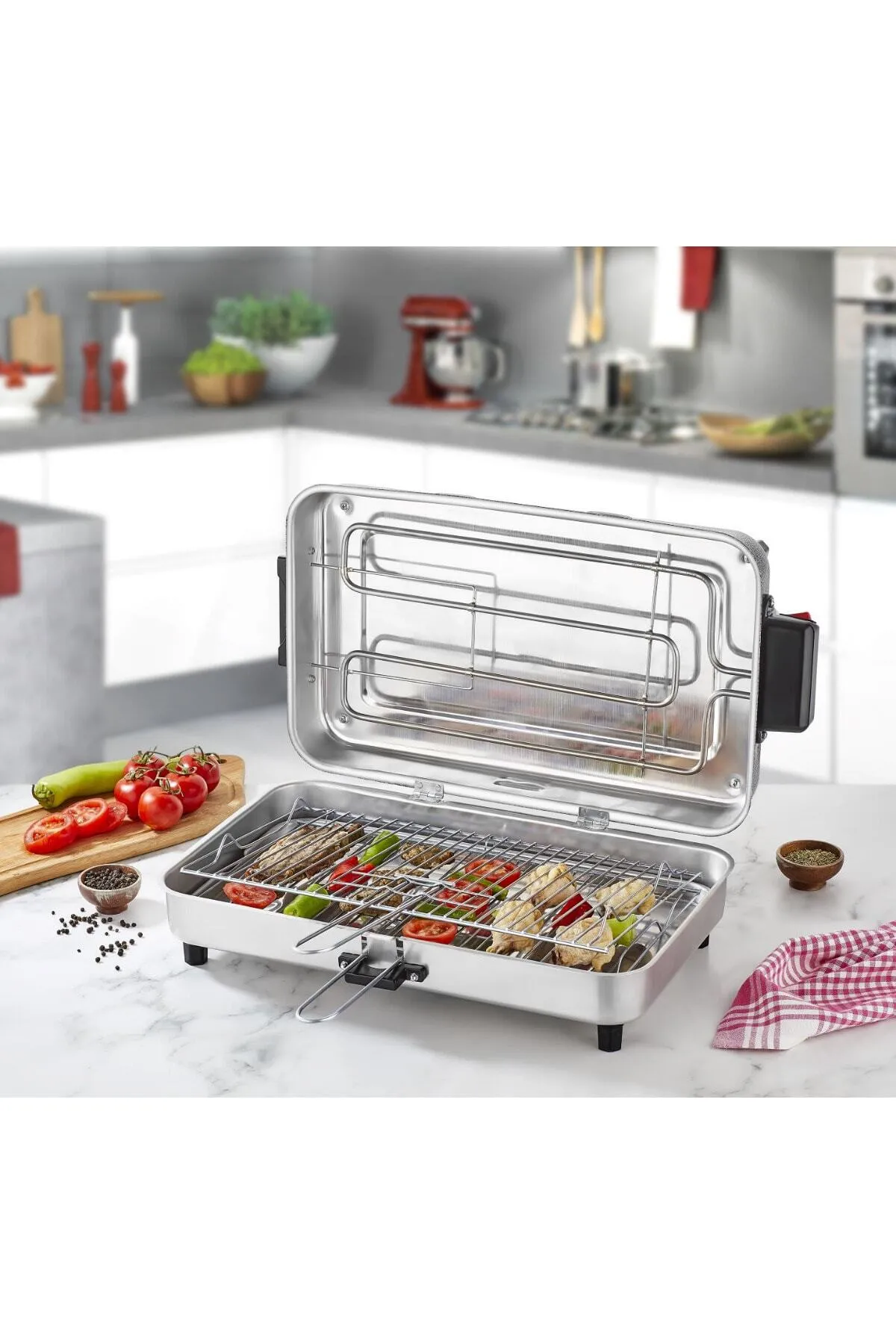 Taner Macro Boy Elektrikli Izgara Mangal Barbekü 45*27 Cm - 1300 W Tnrız1704 